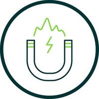 Electromagnetic Line Circle Icon vector