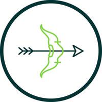 Bow And Arrow Line Circle Icon vector