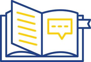 Open Book Line Two Color Icon vector