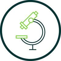 Microscope Line Circle Icon vector