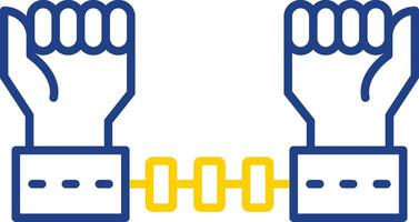 Arrested Criminal Line Two Color Icon vector