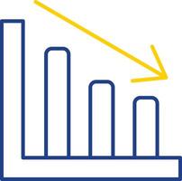 Line chart Line Two Color Icon vector