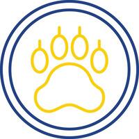 Pawprint Line Two Color Icon vector