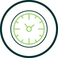 Clock Time Line Circle Icon vector