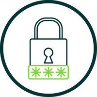 Passcode Line Circle Icon vector