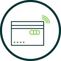 Contactless Line Circle Icon vector