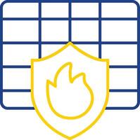 Firewall Line Two Color Icon vector
