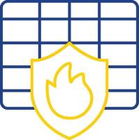 Firewall Line Two Color Icon vector