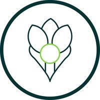 Crocus Line Circle Icon vector