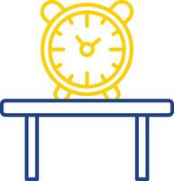 mesa reloj línea dos color icono vector