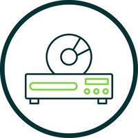 Dvd Player Line Circle Icon vector