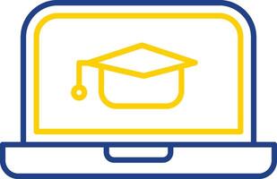 Online Learning Line Two Color Icon vector