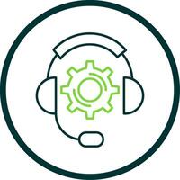 Technical Support Line Circle Icon vector