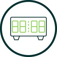 Digital Clock Line Circle Icon vector