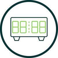 Digital Clock Line Circle Icon vector