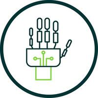 Robotics hand Line Circle Icon vector