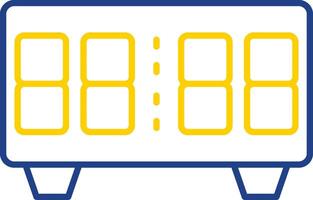 Digital Clock Line Two Color Icon vector