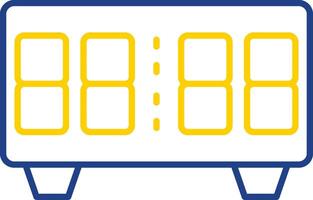 Digital Clock Line Two Color Icon vector