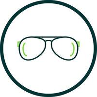 Sun Glasses Line Circle Icon vector