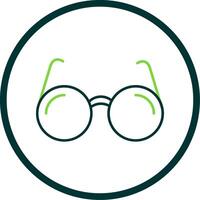 Sun Glasses Line Circle Icon vector