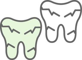 Tooth Damaged Fillay Icon vector