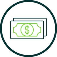 Money Line Circle Icon vector