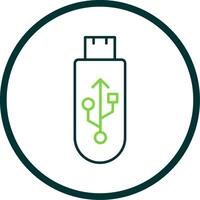 Usb Line Circle Icon vector