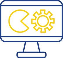 Pie Chart Line Two Color Icon vector