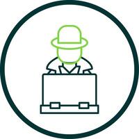 Hacker Line Circle Icon vector