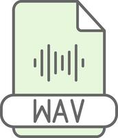Wav Format Fillay Icon vector