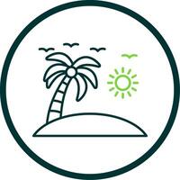 Beach Line Circle Icon vector