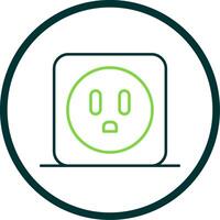 Power Socket Line Circle Icon vector