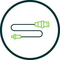 Usb Connector Line Circle Icon vector