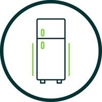 Fridge Line Circle Icon vector