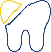 Broken Tooth Line Two Color Icon vector