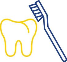 Toothbrush Line Two Color Icon vector