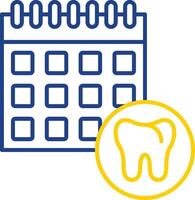 Dental Schedule Line Two Color Icon vector