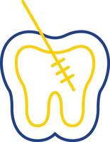 Root Canal Line Two Color Icon vector