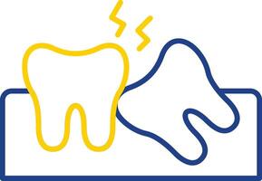 Wisdom Tooth Line Two Color Icon vector