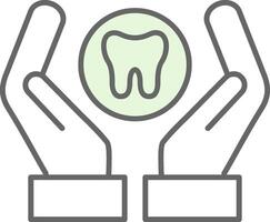 dental cuidado relleno icono vector