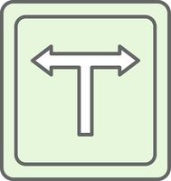 T Junction Fillay Icon vector