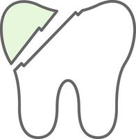 Broken Tooth Fillay Icon vector