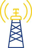 Signal Tower Line Two Color Icon vector