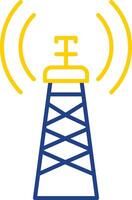 Signal Tower Line Two Color Icon vector