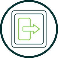 Log Out Line Circle Icon vector