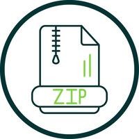 Zip Line Circle Icon vector