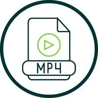 Mp4 Line Circle Icon vector