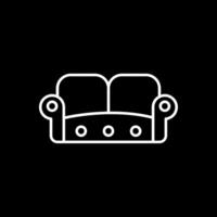 icono de línea de sofá invertida vector