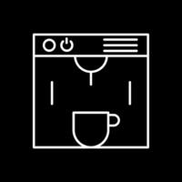 Coffe Maker Line Inverted Icon vector