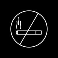 No Smoking Line Inverted Icon vector